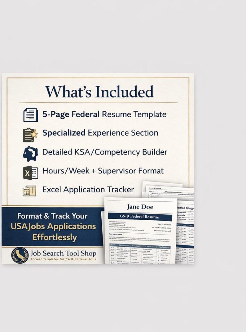 Federal Resume Template for Usajobs (GS-5 to GS-11) — Government Resume ...
