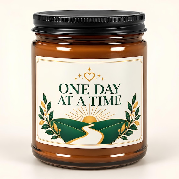 One Day at a Time Soy Candle | Sobriety Recovery Gift