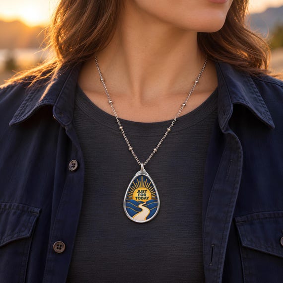 Just For Today Recovery Necklace | Bold Sunrise Pendant