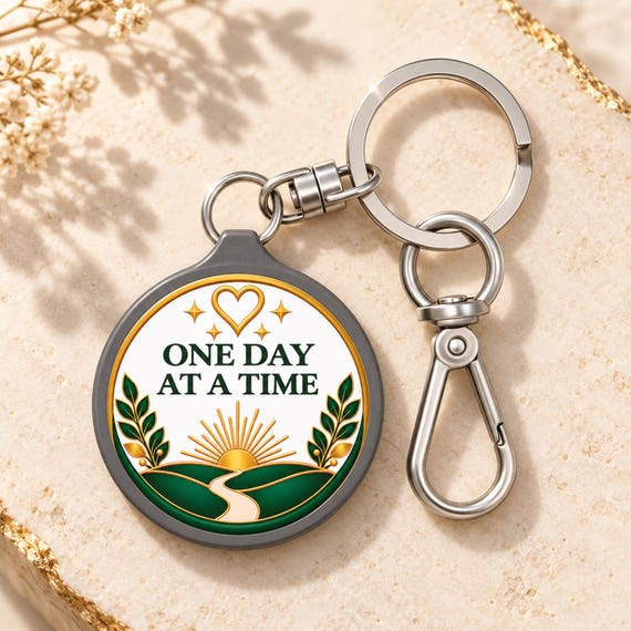 One Day at a Time Keychain | Recovery Charm