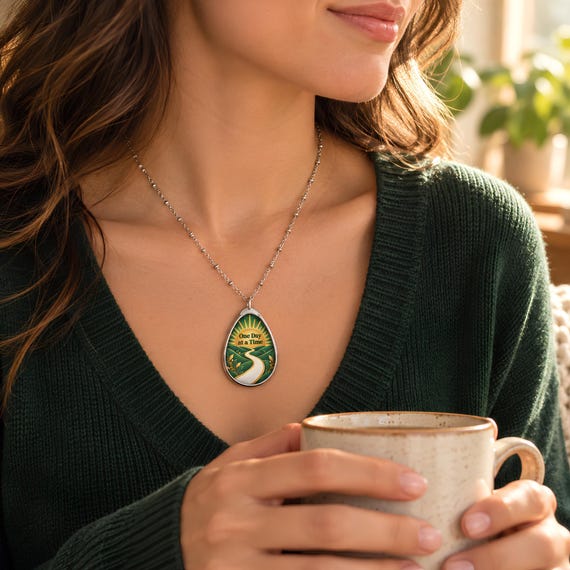 One Day at a Time Necklace | Recovery Journey Pendant