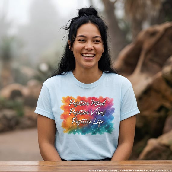 Positive Mind Vibes Life T-Shirt | Inspirational Watercolor Tee