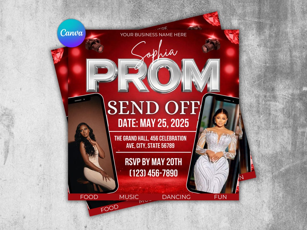 Prom Send off Invitation Flyer Template | Prom Send off Party Flyer ...