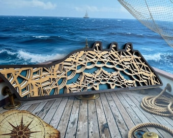 Layered Wood Cruise Ship Wall Art | Hand-Painted Ocean Travel Decor