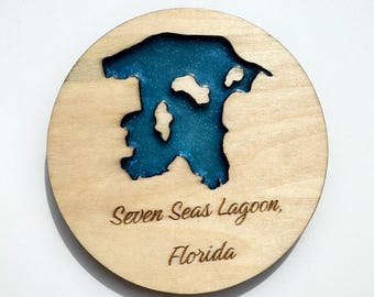 Magical Theme Park Lakes Coaster Set | Florida Vacation Home Decor