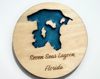 Personalized Laser Cut Lake Coaster – Custom Lake House Gift & Functional Decor