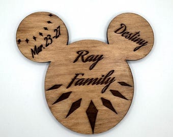 Personalized Wooden Disney Cruise Magnet | Custom Family Name DCL Door Decor | Cruise Ship Souvenir Gift