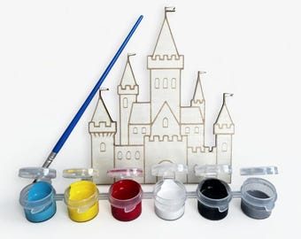 DIY Paint Your Own Wooden Castle Kit – Build & Paint Your Mystical Fortress Set