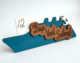 Wooden Cruise Countdown Magnet | Days Until Sailing Tracker Board