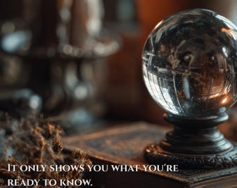 Witchy Wall Art Print, Crystal Ball Divination Decor, Occult Spell Table Poster, Moody Gothic Aesthetic, Instant Download