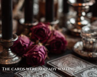 Witchy Wall Art Print, Tarot Card Gothic Decor, Black Candle Rose Ritual Poster, Moody Occult Aesthetic, Instant Download