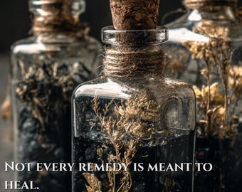 Witchy Wall Art Print, Apothecary Bottles Gothic Decor, Dark Potion Bottle Poster, Moody Witch Aesthetic, Instant Download