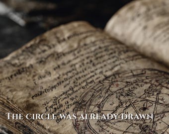 Witchy Wall Art Print, Ancient Grimoire Magic Circle Decor, Dark Spell Book Poster, Moody Occult Aesthetic, Instant Download