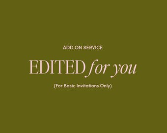 Complemento de personalización de invitaciones "Hecho para ti" (solo invitaciones básicas) / Editamos tu plantilla de Canva