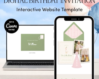 One Silly Goose Birthday Website Template | Editable Canva Download