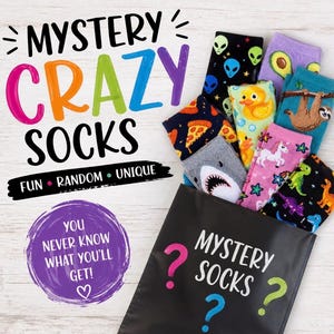 Mystery Crazy Socks Bundle | Fun Novelty Assortment for Adults