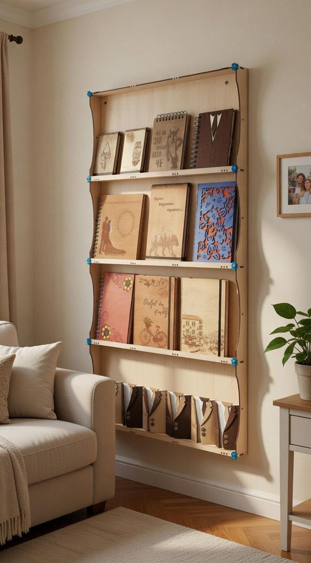 To Display Notebooks Laser Cut Notebooks Postcards Display Shelf Vector - Etsy
