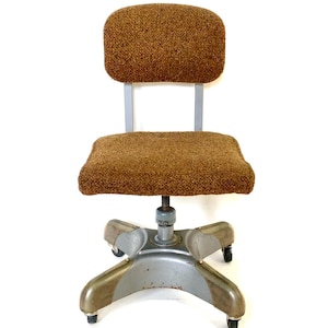 Vintage HARTER Office Chair 60s industrial swivel chair mid century machine age rolling wheels task reclining desk tanker chair garage shop
