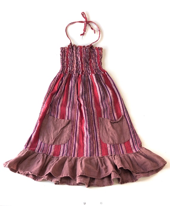 Vintage little girls HIPPIE Boho DRESS Girls size… - image 6