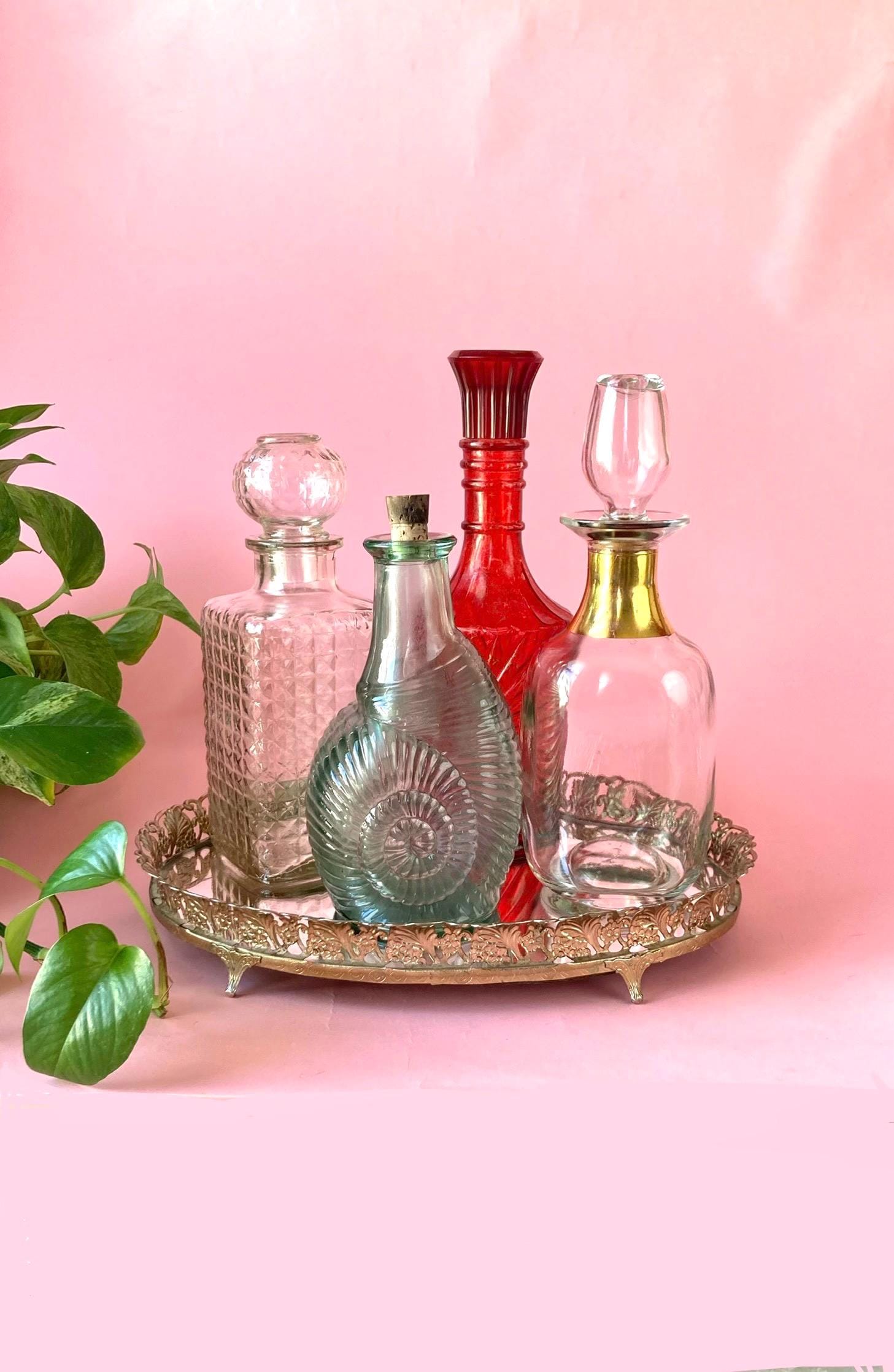 Vintage Crystal Decanter Lot - Etsy