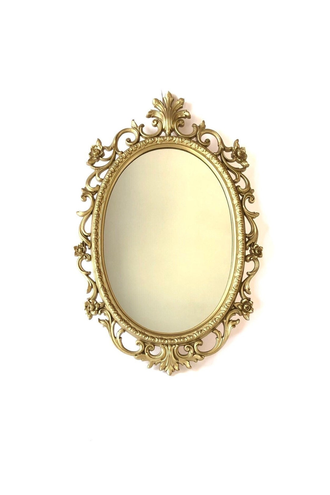 Vintage Ornate Gold MIRROR Wall Hanging Homco Dart 60s Etsy