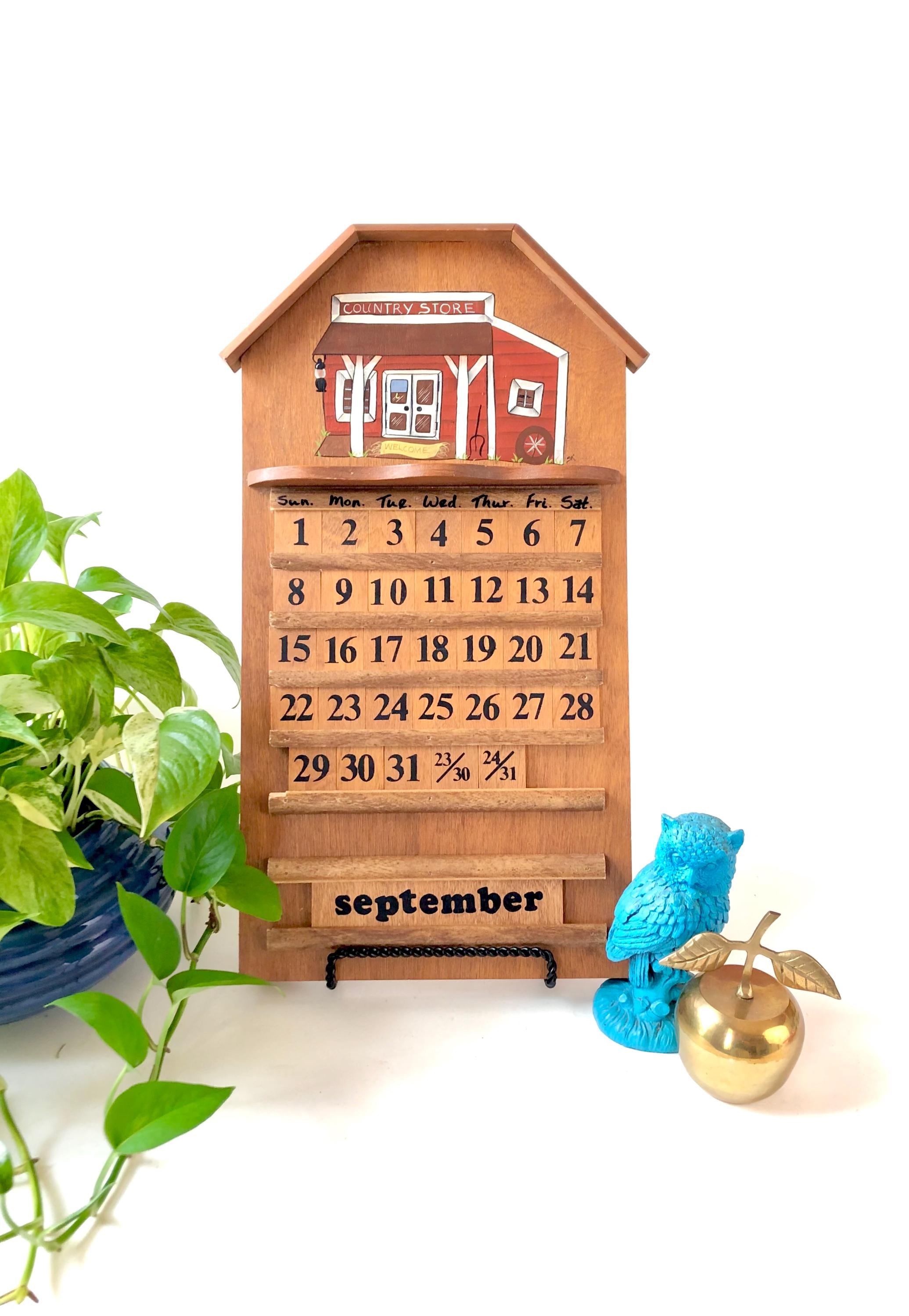 90s Wood Calendar - Etsy
