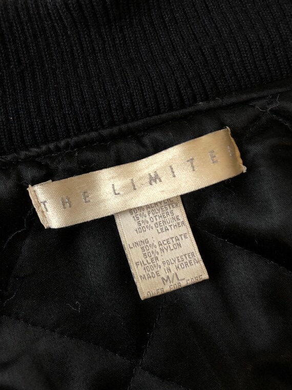 Vintage 80s LETTER JACKET wool The LIMITED black … - image 9