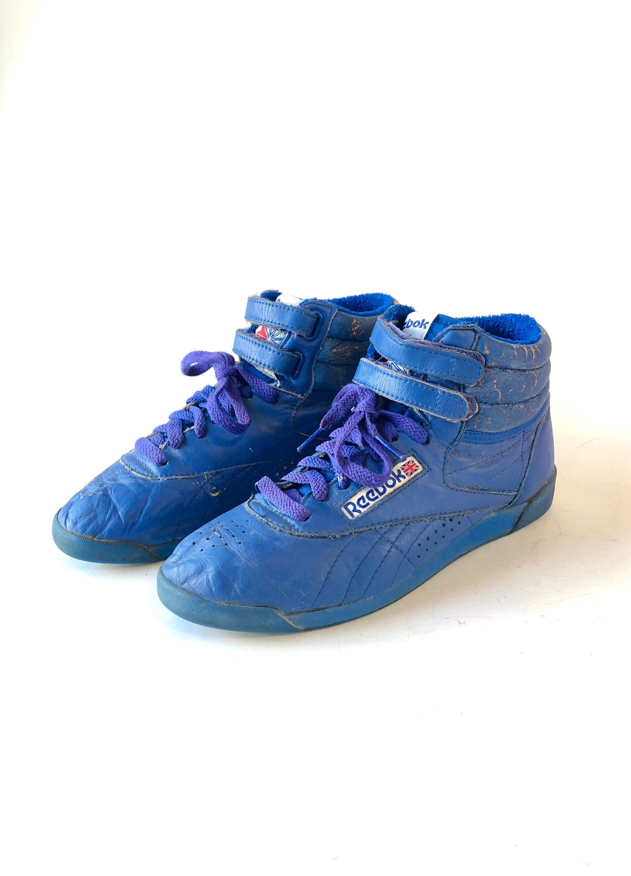 High Hi Top Blue SHOES Sneakers Women's - Etsy