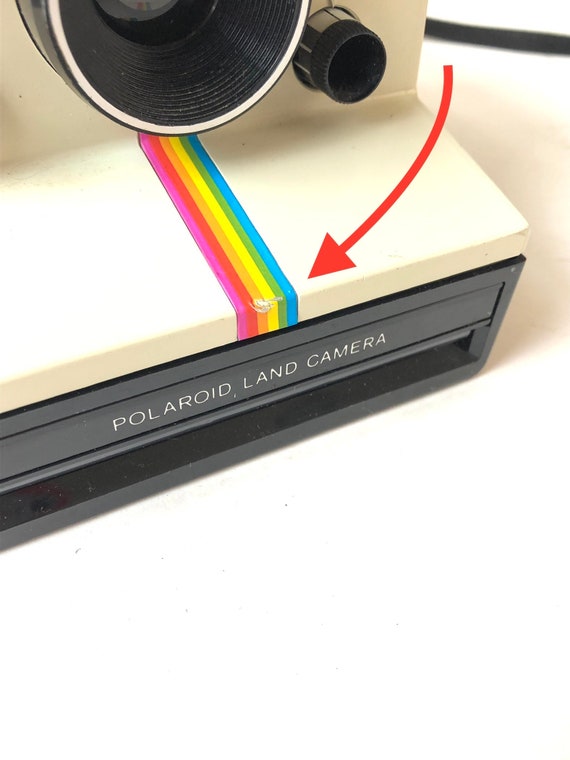 Vintage 70s Rainbow Striped Polaroid Land Instant Film Camera