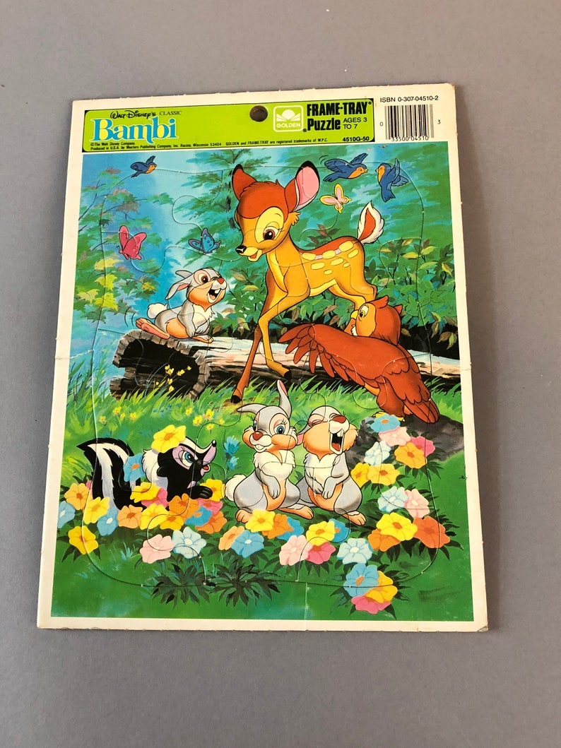 Set of 6 DISNEY PUZZLES Tray Vintage Childrens Bambi Sesame Etsy