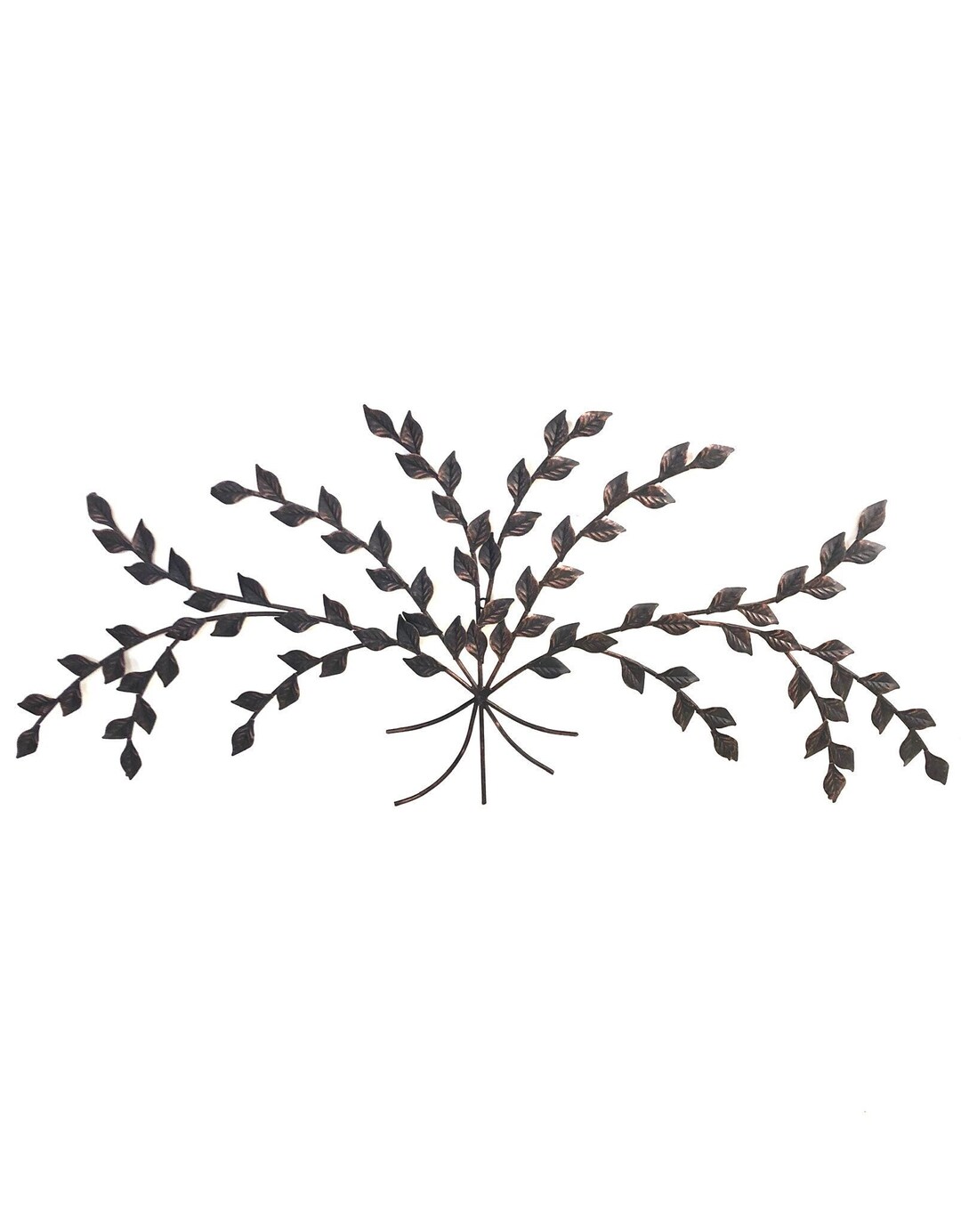 Vintage Metal LEAVES Wall Hanging Art Large Brutalist Sculpture Copper