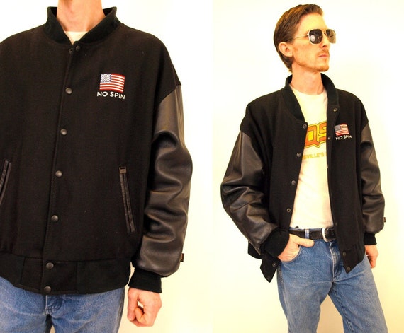 Black Leather JACKET Wool Reed - Etsy