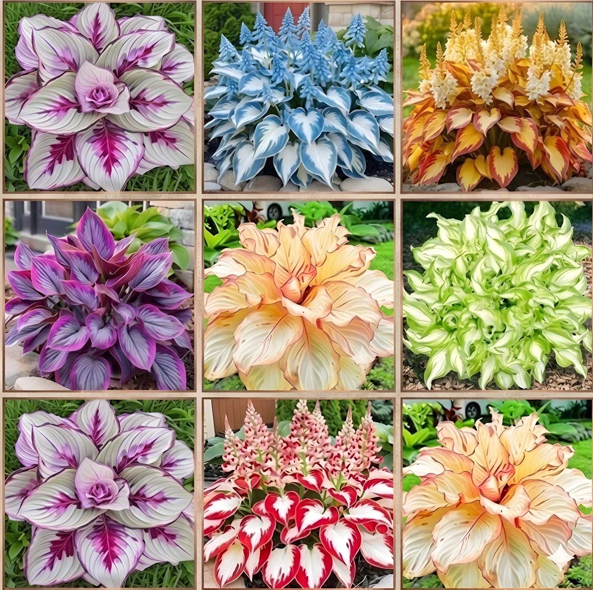 Colorful Perennial Hosta Mix Seeds | Rare Variegated Shade Foliage
