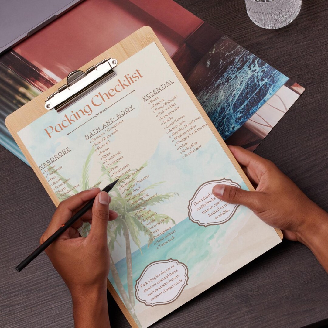 Tropical Destination Packing Checklist Printable, Comprehensive Warm ...
