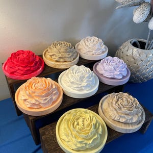 Scented Peony Aromastone Passive Diffuser Ornament, Eco Resin Flower Decor