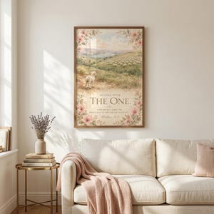 He Goes After the One Matthew 18:12 Watercolor Print, Ninety and Nine Parable Wall Art, Lost Sheep Bible Verse Digital Download