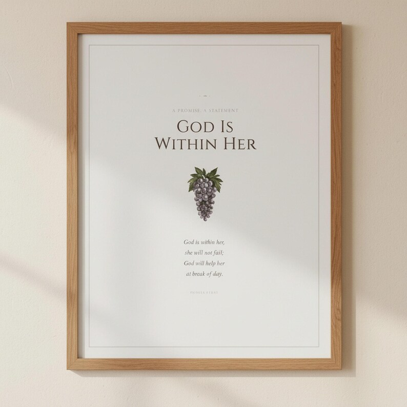 Mothers Day Scripture Wall Art Set of 3 Proverbs 31 25 Christian Mom Gift Bible, in elegant Mother's Day design with soft pink watercolor botanical flowers and graceful serif typography, styled on a wooden floating shelf next to a ceramic vase with dried eucalyptus, creating a warm and inviting Christian home decor vignette