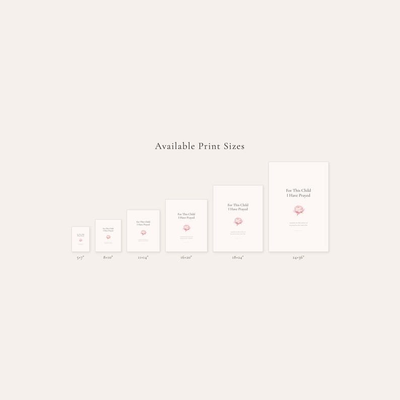 For This Child I Have Prayed 1 Samuel 1 27 Nursery Wall Art Bible Verse Print, in gentle sage green nursery design with soft botanical watercolor illustration, calming earth tones and tender serif typography, showcased in a gallery wall arrangement above a nursing chair with coordinating prints, creating a peaceful and meaningful space for feeding and bonding with baby