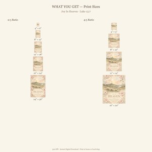 What you get with Joy in Heaven Luke 15:7 watercolor cross print — 2 high-resolution digital JPG files at 300 DPI in 2:3 ratio (4x6 to 24x36) and 4:5 ratio (4x5, 8x10, 11x14, 16x20). Print at home or local print shop. Christian cross wall art digital download for instant access.
