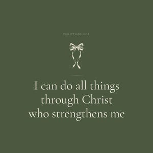 I Can Do All Things Philippians 4 13 Wall Art Sage Coquette Christian Print Dark — hero framed product shot with glass reflection and premium frame. This sage green, coquette bow christian scripture wall art print features beautiful serif typography on warm cream background. Philippians 4 13 bible verse digital download printable for home office bedroom living room gallery wall decor. Perfect c...