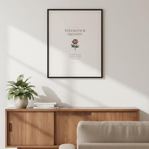 Mothers Day Scripture Set of 3 Christian Wall Art Proverbs 31 Psalm 46 Bible, in gentle sage green nursery design with soft botanical watercolor illustration and calming earth tones, presented showing all included print sizes — 5x7, 8x10, 11x14, 16x20, A4 and A3 — each in crisp JPG and PDF format at professional 300 DPI resolution for sharp printing at home or any local print shop