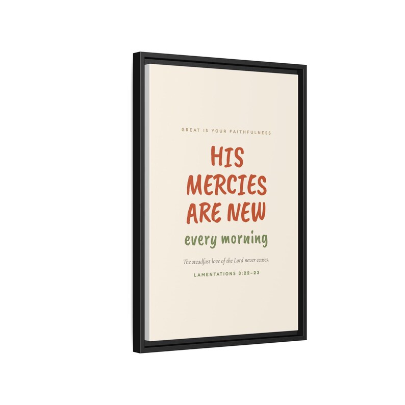 Zijn genade is elke ochtend nieuw | Klaagliederen 3:22-23 | Opvallende moderne christelijke muurdecoratie | Schrifttekst over dankbaarheid afbeelding 14