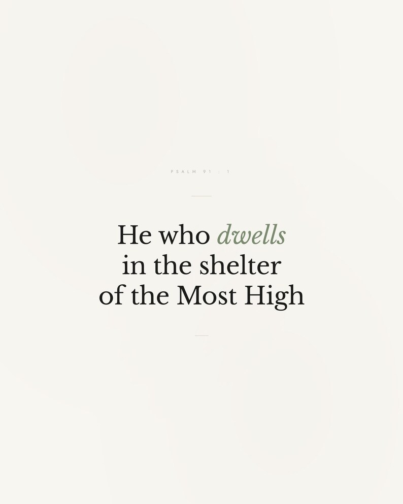 Psalm 91:1 Wall Art He Who Dwells in the Shelter of the Most High Minimalist Scr — hero framed product shot with glass reflection and premium frame. This modern minimalist christian scripture wall art print features beautiful serif typography on warm cream background. Psalm 91:1 bible verse digital download printable for home office bedroom living room gallery wall decor. Perfect christian gift...