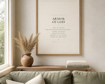 Armor of God — Ephesians 6 Scripture Print, Boys Room Wall Art, Christian Confirmation Gift, Full Armor of God