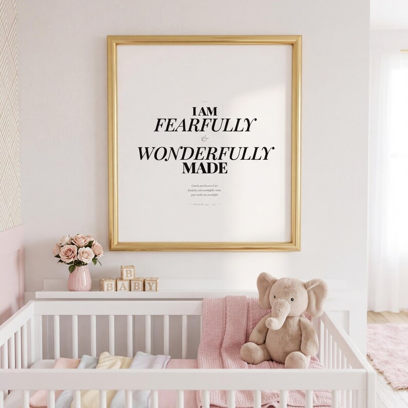 Christian Wall Art Bundle 25 Scripture Prints Bible Verse Printable Gallery Wall Set, in curated gallery wall collection of coordinated Christian scripture prints in matching aesthetic, presented as an elegant flat lay on white marble with a fountain pen and eucalyptus sprig, showing the complete print design in full detail