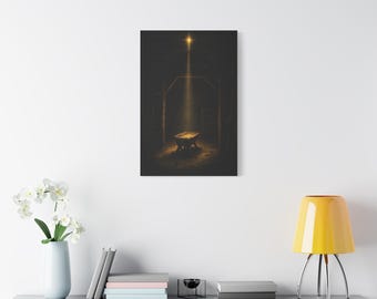 Star Over the Manger Canvas | Matthew 2 2 Wall Art | Bethlehem Star Christmas Decor | Stretched Canvas Ready to Hang