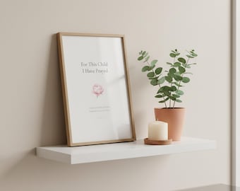 For This Child I Have Prayed 1 Samuel 1 27 Nursery Wall Art Bible Verse Print Christian Nursery Decor Baby Shower Gift