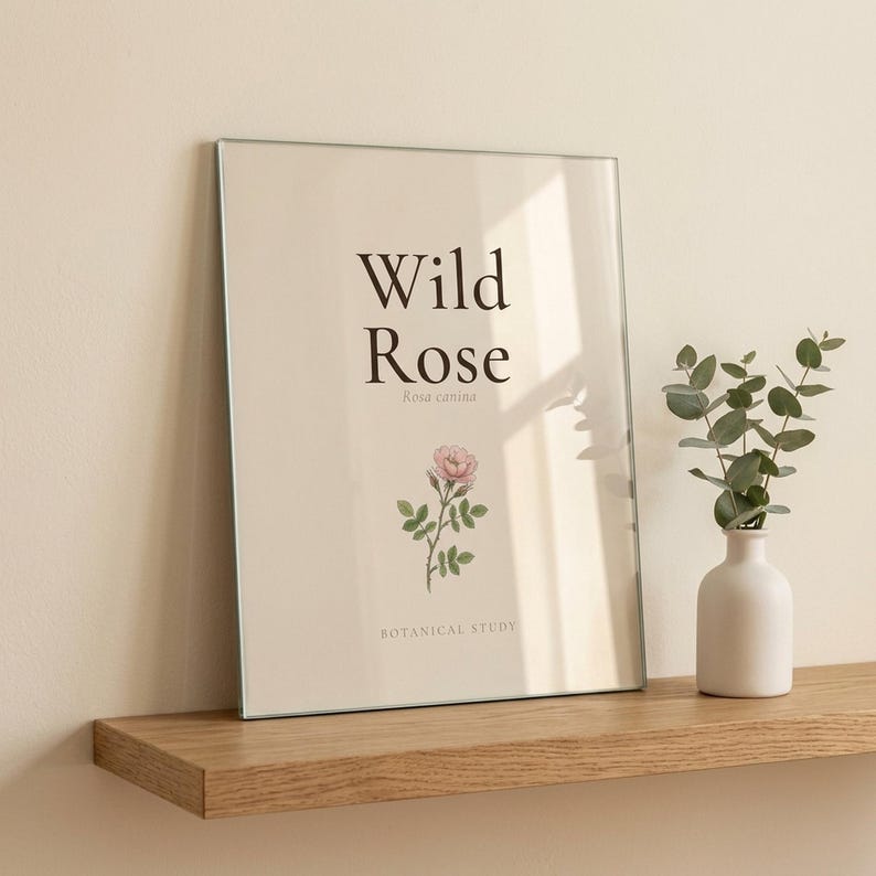 Vintage Botanical Print Set, Neutral Floral Gallery Wall Art (Digital Download) — room setting mockup in cozy living space with complementary decor. This botanical, vintage christian scripture wall art print features beautiful serif typography on warm cream background. digital download printable for home office bedroom living room gallery wall decor. Perfect christian gift idea from TheFramedVe...