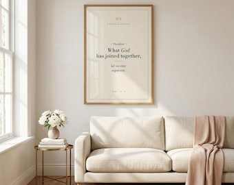 Mark 10:9 Print, What God Has Joined Together Let No One Separate, Christian Wedding Gift, Scripture Print