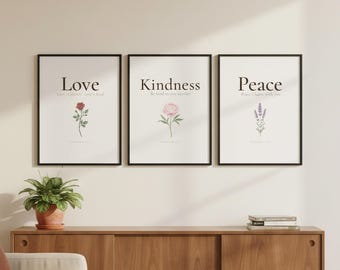 Fruit of Spirit Set 9 Bible Verse Wall Art Aesthetic Christian Botanical Prints Galatians 5 22 Modern Gallery Wall Kitchen Decor